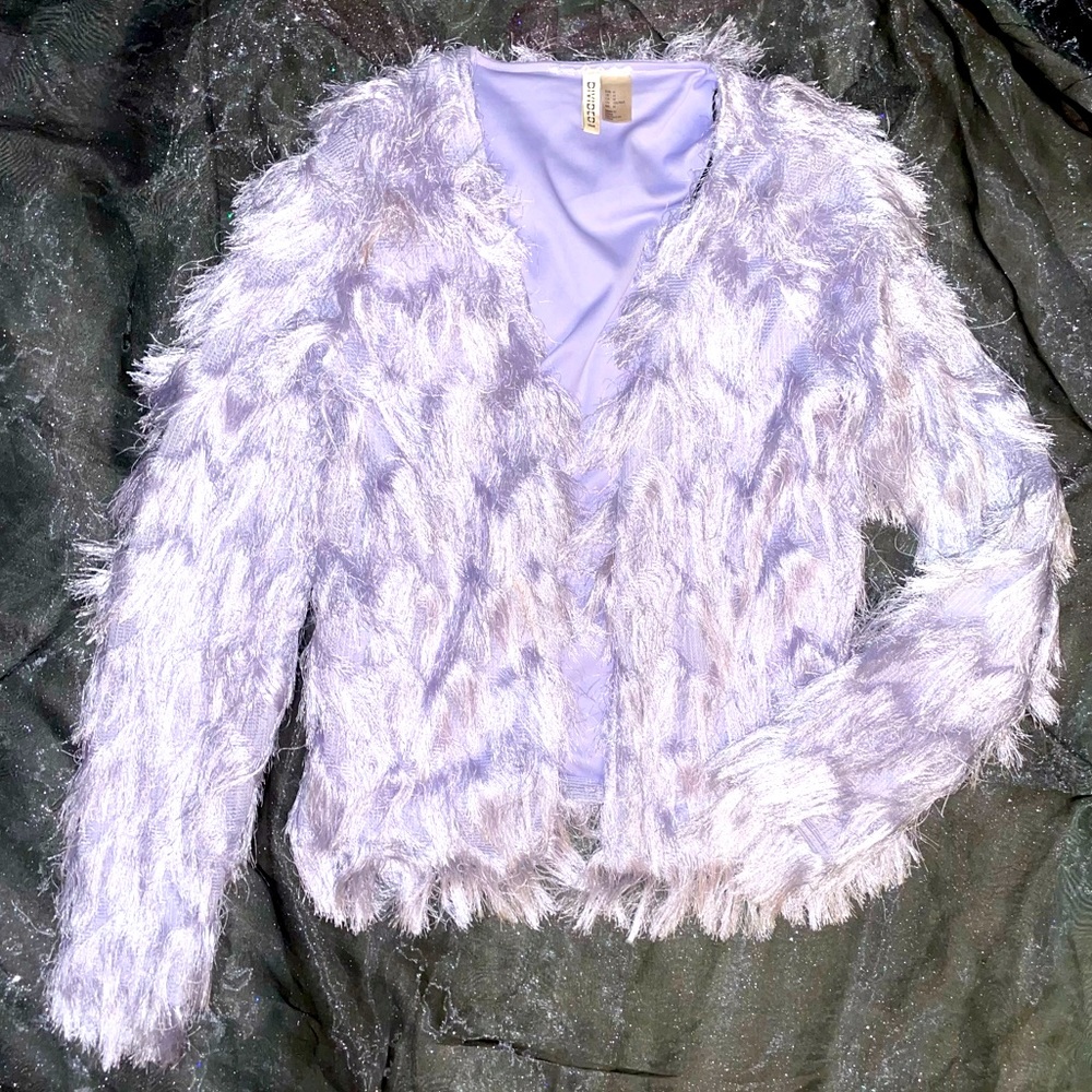 Lilac Lavender Fringe Jacket / Cardigan